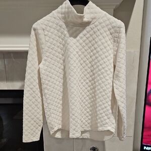J. Crew Off-White Textured Turtleneck Sweater